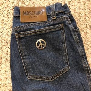 Moschino peace sign jeans
